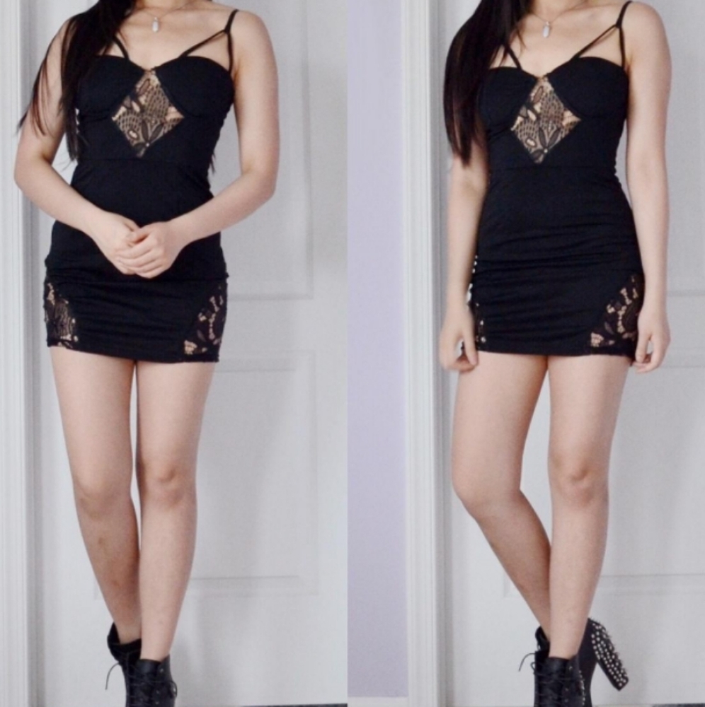 Mini bodycon cut out dress